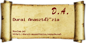 Durai Anasztázia névjegykártya